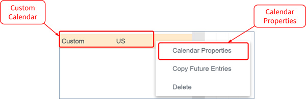 Company holidays - Custom Calendar Properties