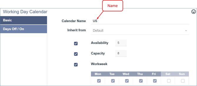 Company holidays - Name the Custom Calendar