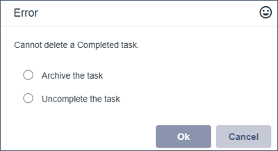 Error - Deleting Completed tasks for non-Admins, ProjectOwners