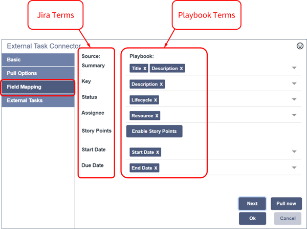 ETC - External Task Connector Field Mapping page