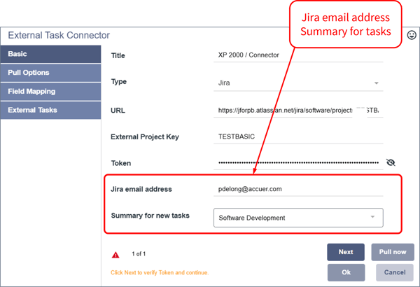 ETC - External Task Connector Jira email, summary task