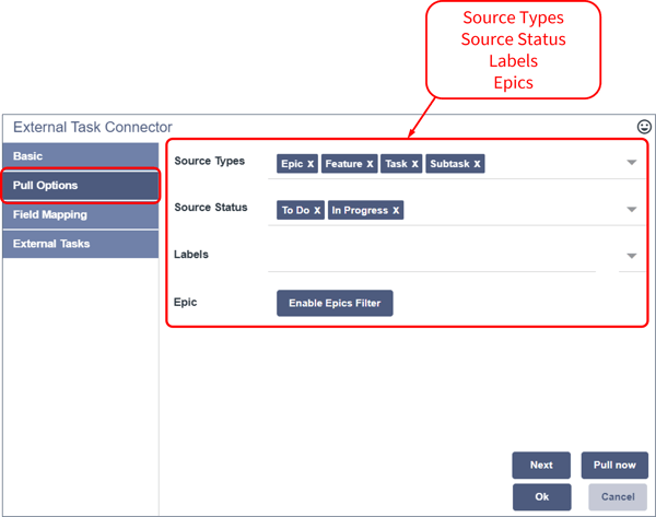 ETC - External Task Connector Pull Option page