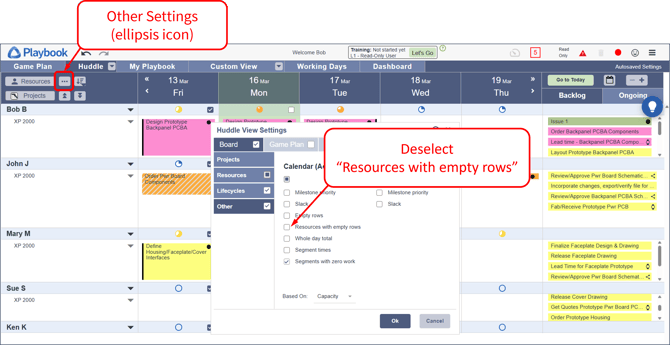 Empty Rows - Other Settings - Deselect Resources with Empty Rows