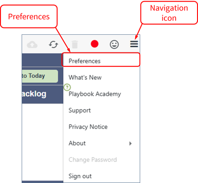 Save - Preferences menu