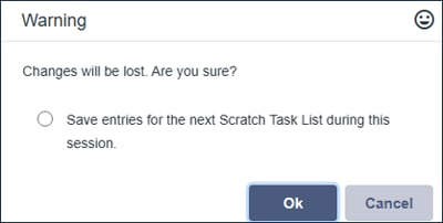 Scratch Task List - Cancel - Save entries