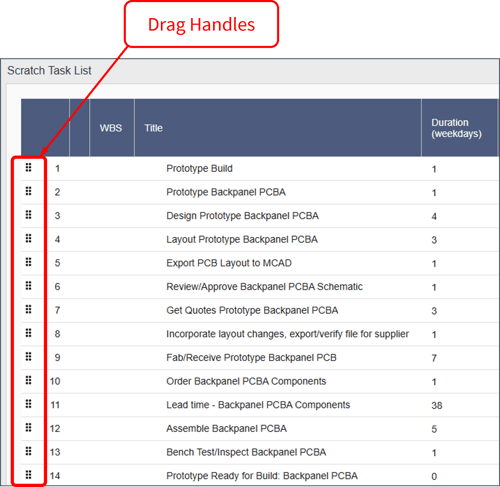 Scratch Task List - Drag Handles