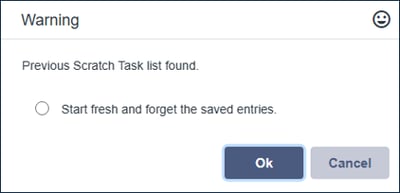Scratch Task List - Use Saved entries