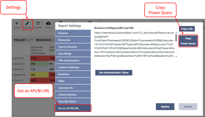 Connect Excel or Power BI - Copy Power Query