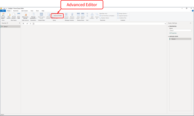 Connect Power BI - Advanced Editor