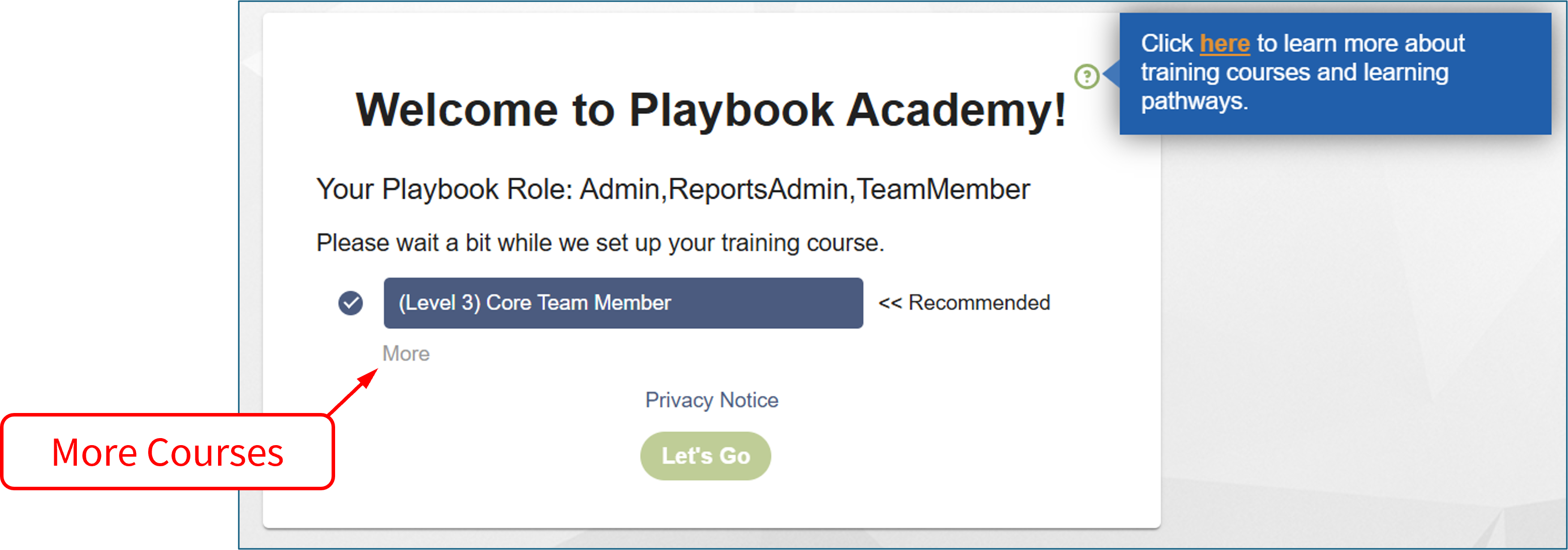 Training - Playbook Academy Landing Page