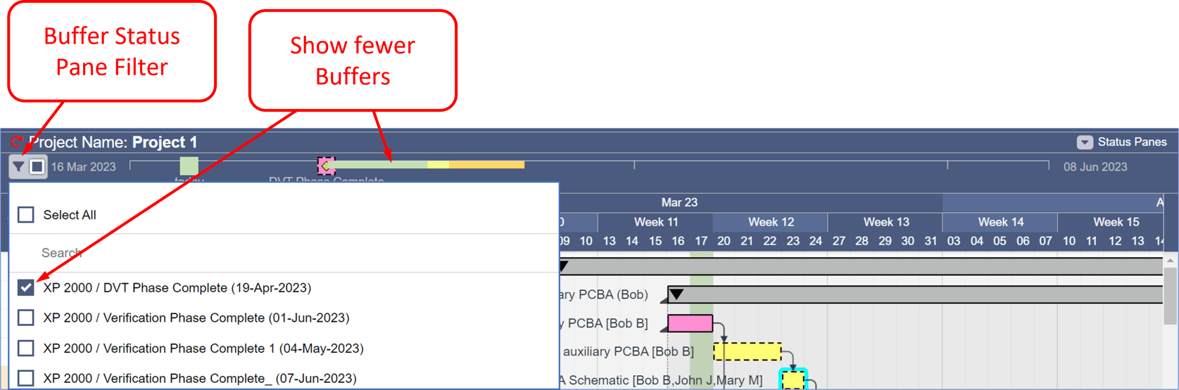 Buffer Status Pane Filter