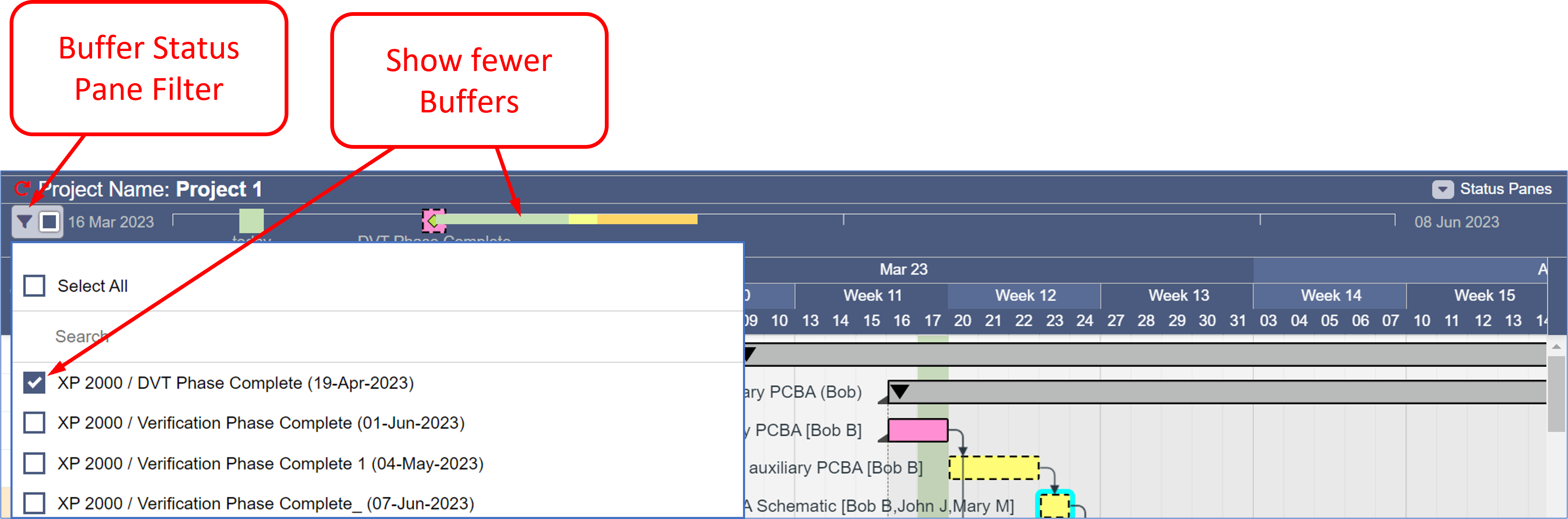 Buffer Status Pane Filter