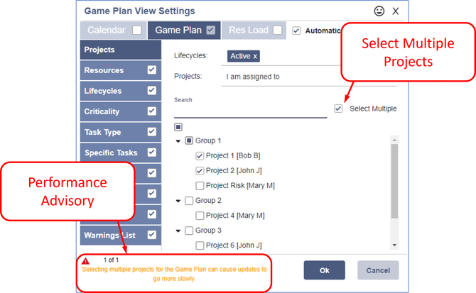 Sept 2024 - Multiple projects in the plan - 1 - Enable Multi-Project Selection
