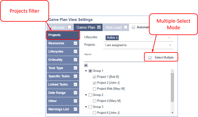 Sept 2024 - Multiple projects in the plan - 7 - Multiple-Select Mode
