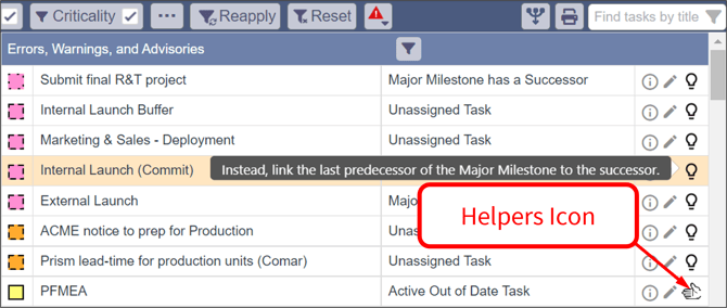 Sep 8, 2022 - Errors, Warnings, Advisories - 5 - Helpers icon