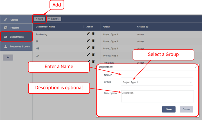 Admin - Dept - 1 - Create