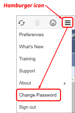 Aug 29, 2022 - 2 - Change Password menu