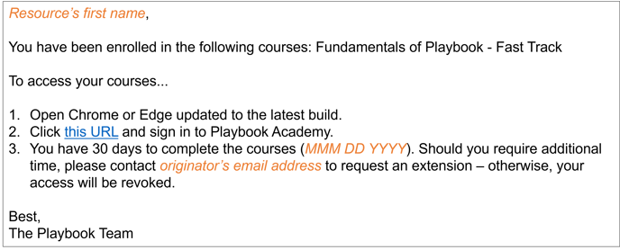 Sep 30, 2022 - Playbook Academy Enrollments - 4 - Enrollment Email