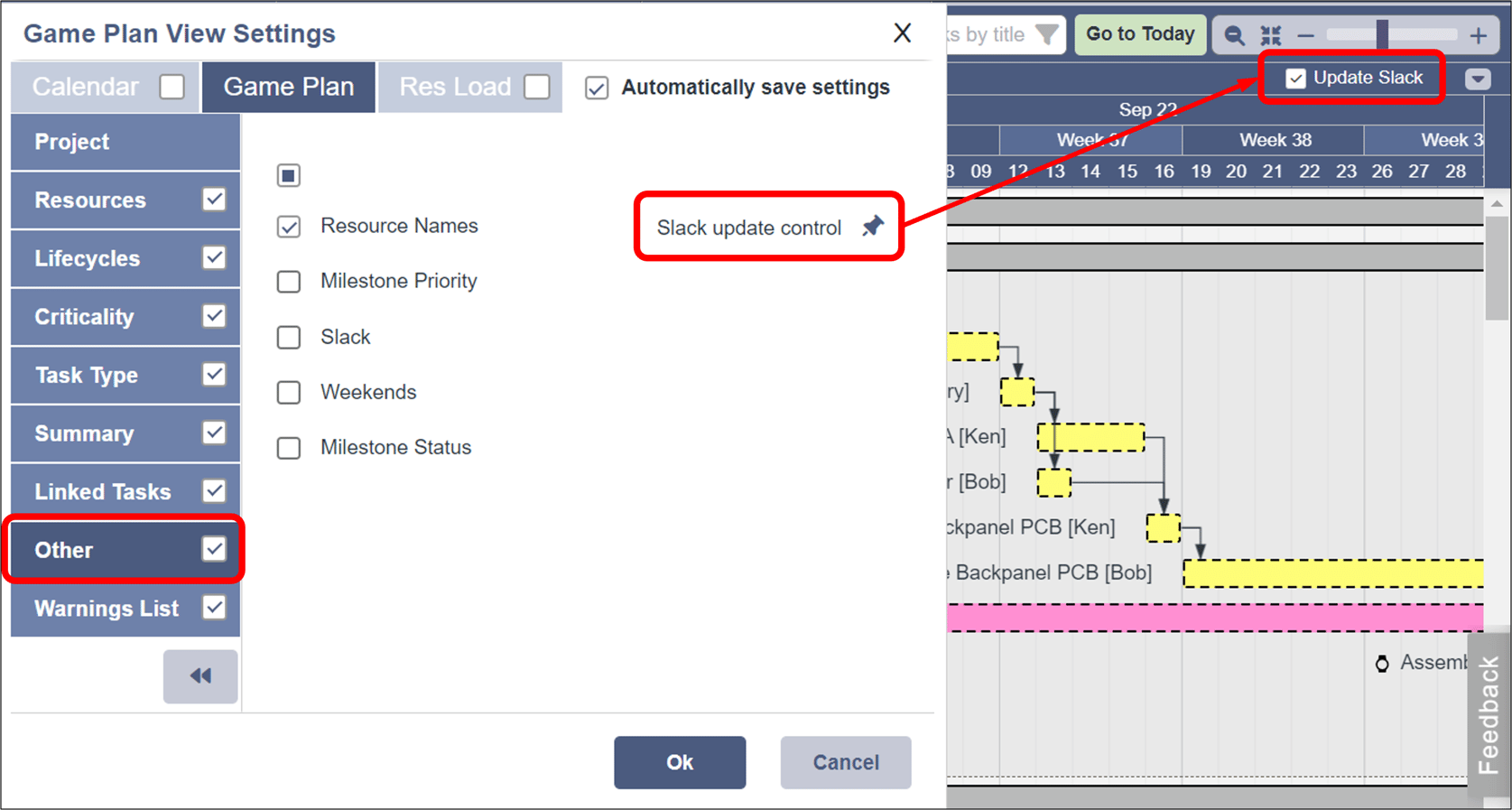 Update Slack Option
