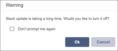 Sep 6, 2022 - Update Slack Control - prompt to turn off slack calcs